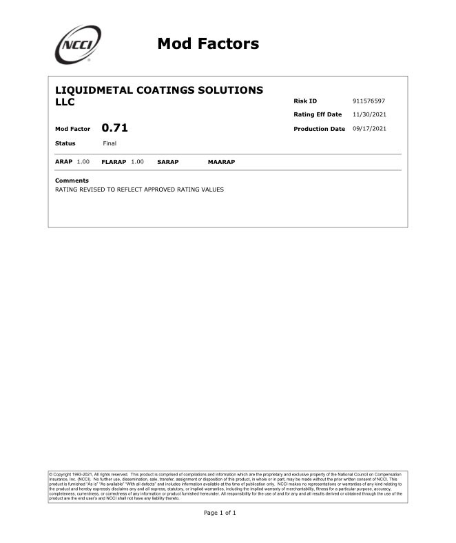 Mod Factors NCCI Scanned Certification